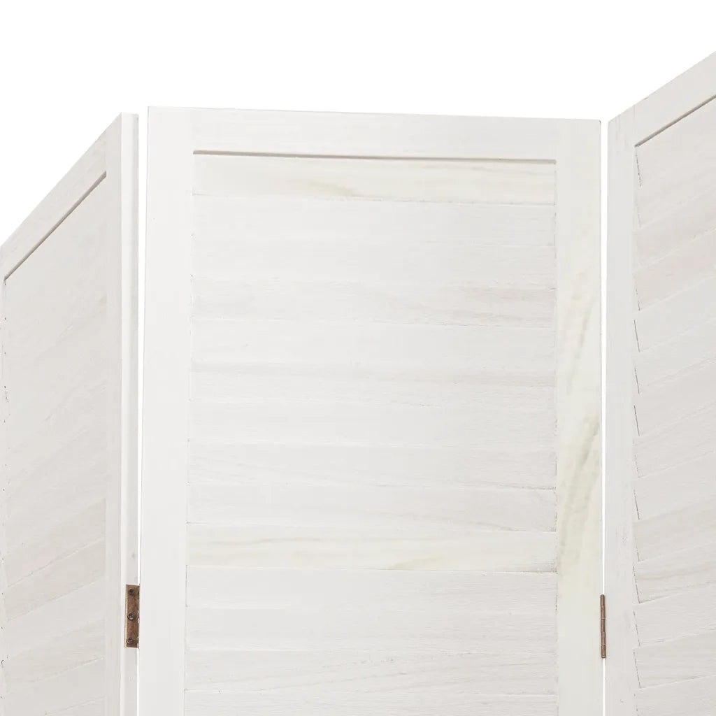 Divisorio Ambienti 6Pannelli Bianco Legno Massello di Paulownia