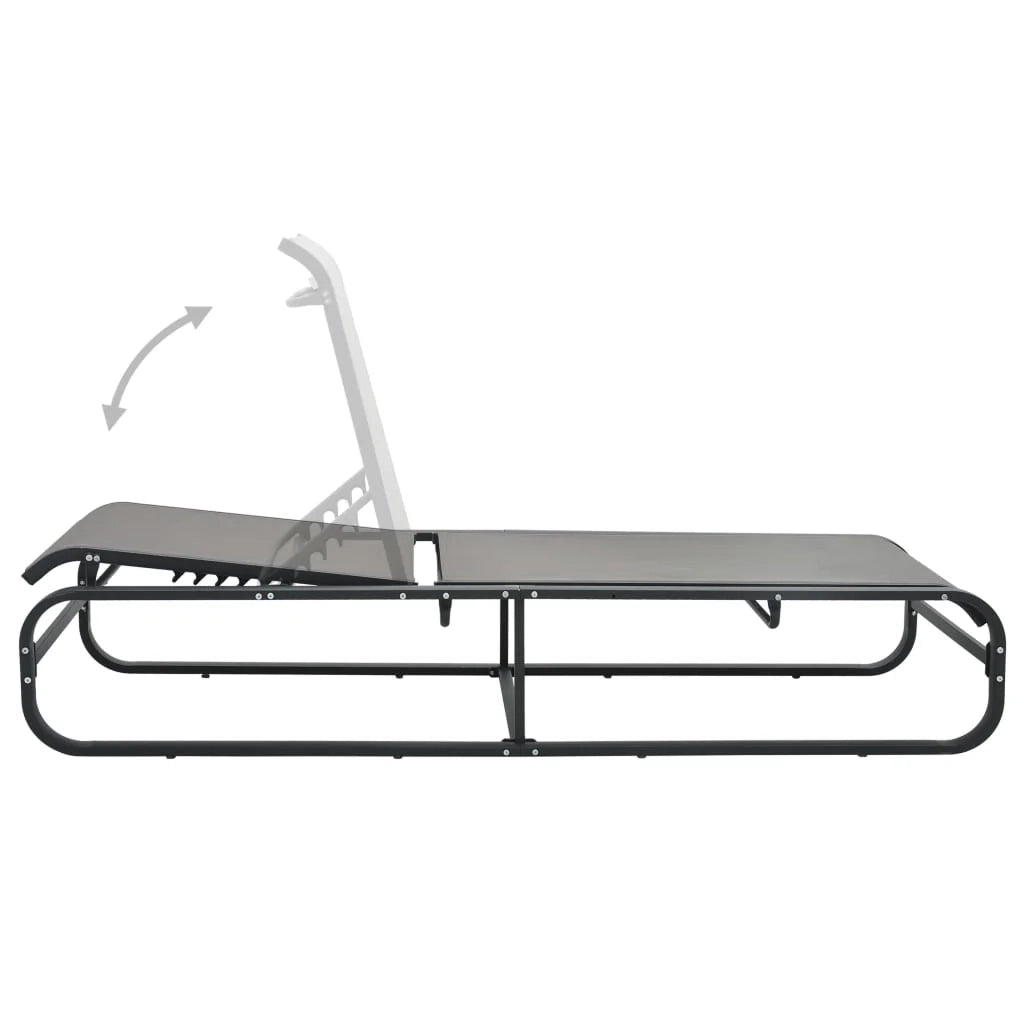 Sedia a sdraio lettino prendisole lettino da giardino mobili da esterno per patio alluminio e textilene grigio 02_0012252