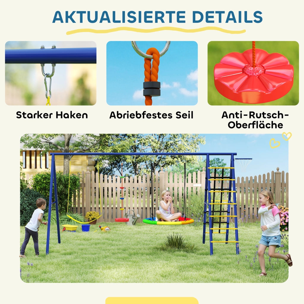 Altalena per bambini ¨C zephmum ¨C Set 6 in 1, 3-8 anni, acciaio, colorato