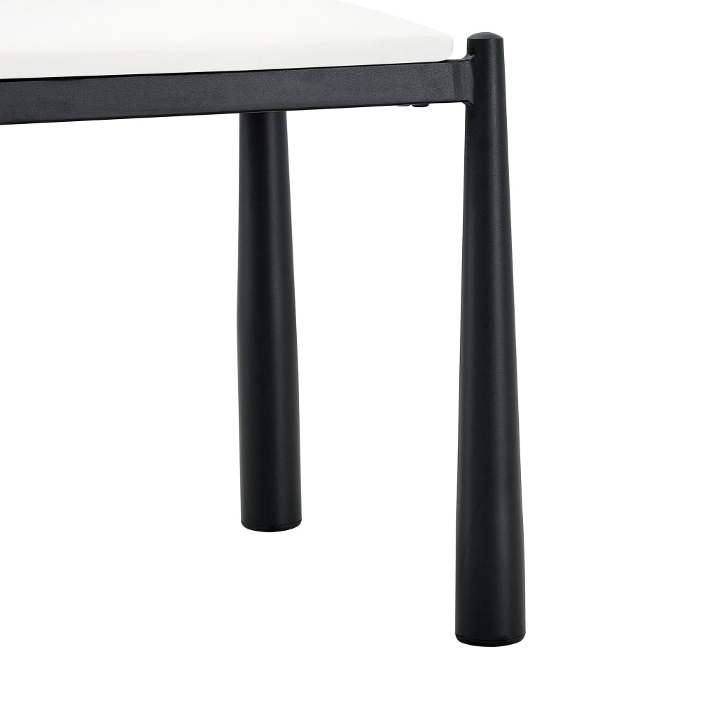 SEDIE da pranzo imbottite Set da 2 pezzi 80 cm PU bianco gambe in metallo