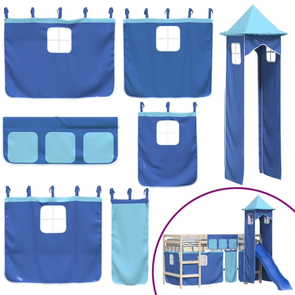 Tende per Letto a Soppalco con Torre Blu in Poliestere CFW5146731