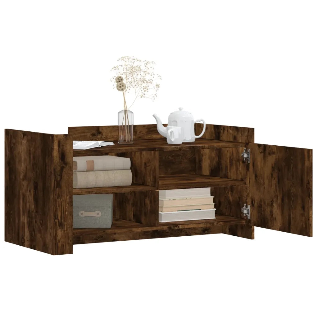 Tavolino Salotto-Tavolino da soggiorno-Tavolo Rovere Fumo 100x50x50 cm in Legno Multistrato 841775