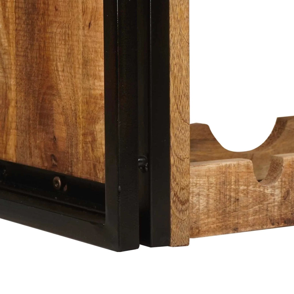 Portabottiglie 80 x 45 x 33 cm Legno di Mango Grezzo Massiccio