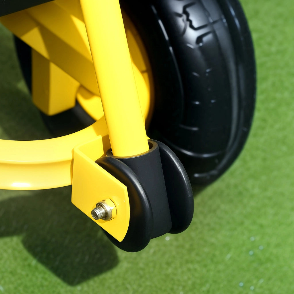 Carrello da Giardino in Acciaio ¨C zephmum ¨C Nero e Giallo 104x54x51 cm