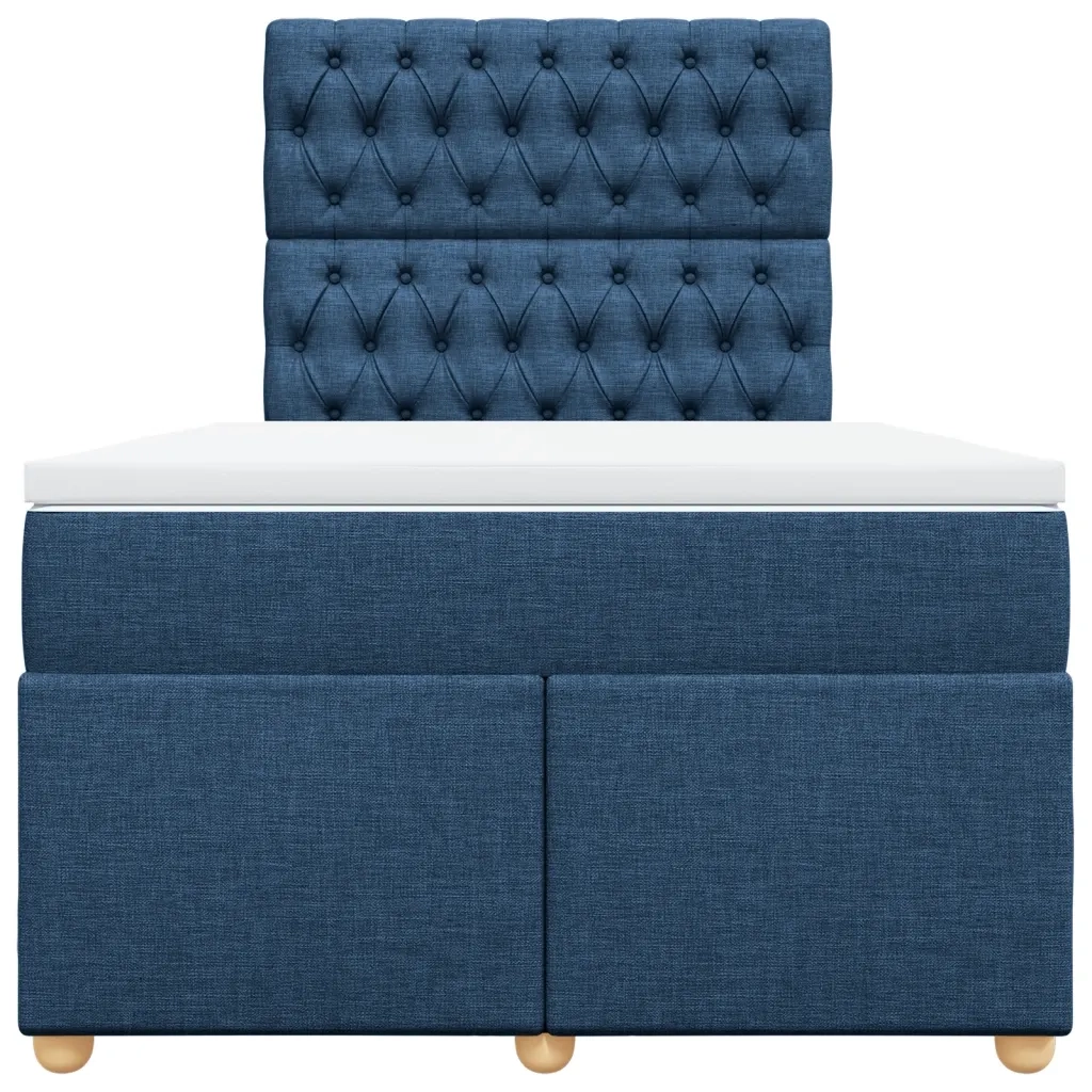 Giroletto a Molle con Materasso Blu 120x190 cm in Tessuto