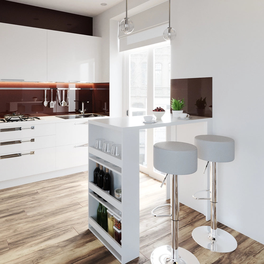 Vicco Tavolo bar con sgabelli Bianco 57 x 117 cm con 2 sgabelli da bar