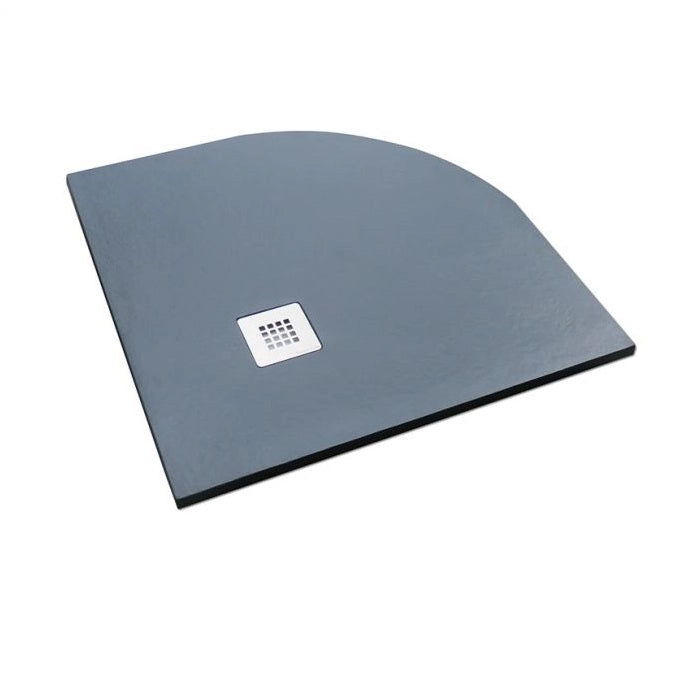 Piatto doccia marmoresina gelcoat semicircolare grafite nero h.2,8cm Doliso Elostone 80x80cm