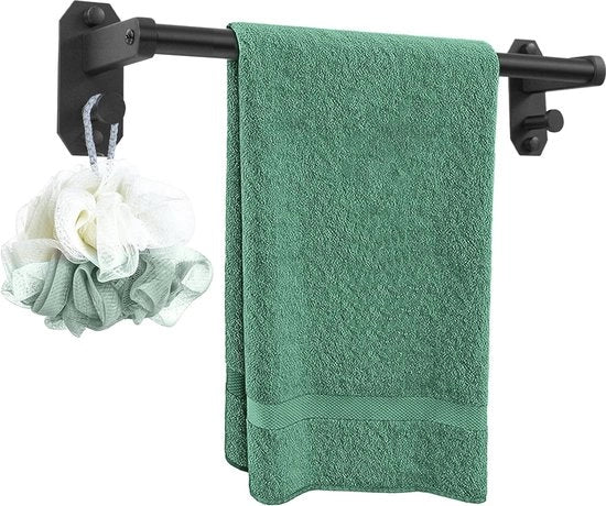 Scaffale per asciugamani 30CM - Asciugamani neri per parete per bagno e cucina