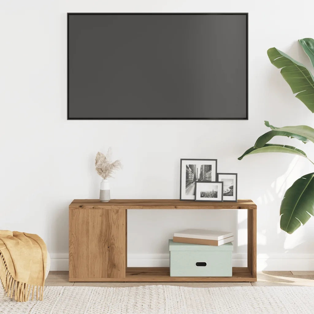 Mobile Porta TV Rovere Artigianale 80x24x32cm Legno Multistrato 856733