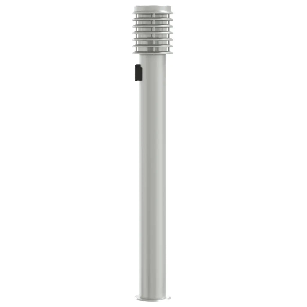 vidaXL Lampade da Terra Esterni con Presa 3 pz Argento 110 cm Acciaio