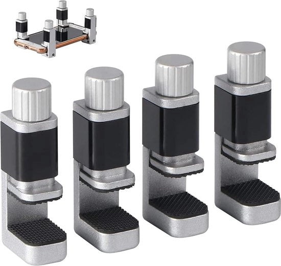 Impianto di fissaggio metallico regolabile, 4 pezzi/set, chiodo adesivo, fissaggio schermo LCD, attrezzatura di riparazione per smartphone, computer, laptop, tablet, e-reader