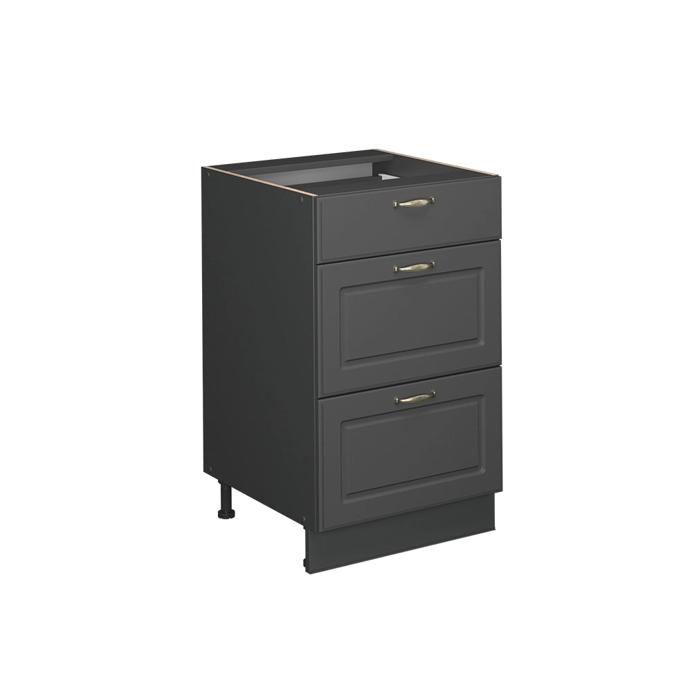 Vicco Mobiletto base per cucina Landhaus antrazit-oro 50 cm senza piano di lavoro