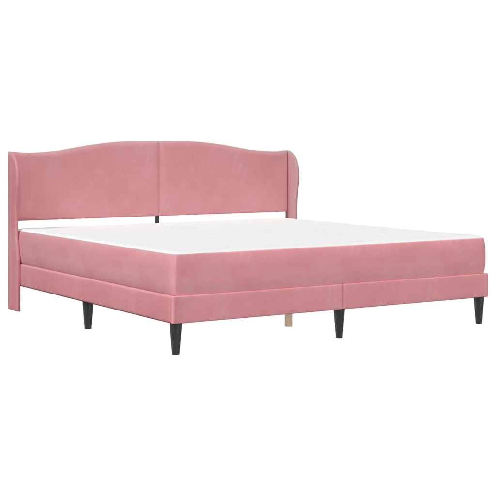Struttura del letto con testiera Rosa 200 x 200 cm Velluto