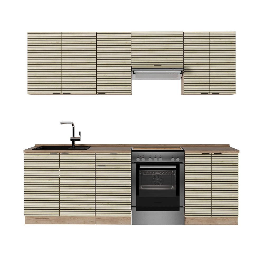 Cucina componibile Fame-Line Pannello in quercia/Rovere dorato 240 cm, PL Rovere Vicco