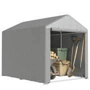 Capanno Porta Attrezzi e Tenda Garage per Bici e Moto con Copertura Anti-UV, 1.6x2m, Grigio Chiaro