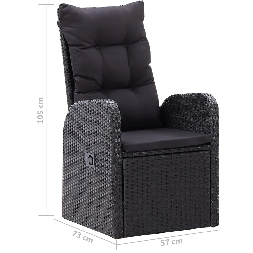 Set Mobili da Pranzo per Giardino 5 pz Nero 3072147
