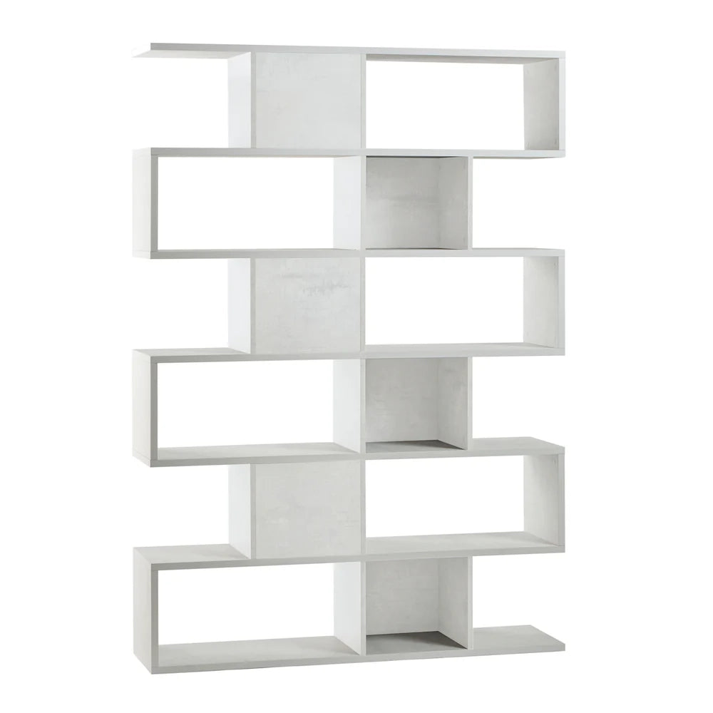 Libreria modulare 6 piani 150x37x215H cm in kit colore Ossido bianco