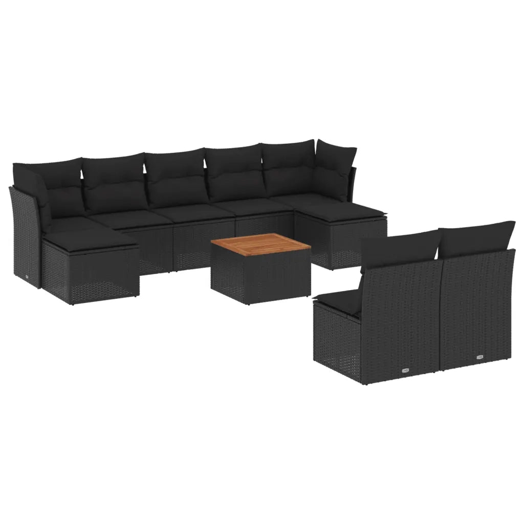 Set Divani da Giardino 10pz con Cuscini in Polyrattan Nerocod mxl 113129