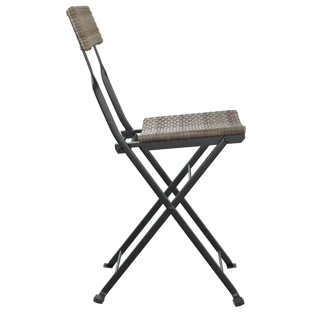 Sedie Pieghevoli da Bistr¨° 6 pz | Sedie da Esterno Grigie Polyrattan e Acciaio