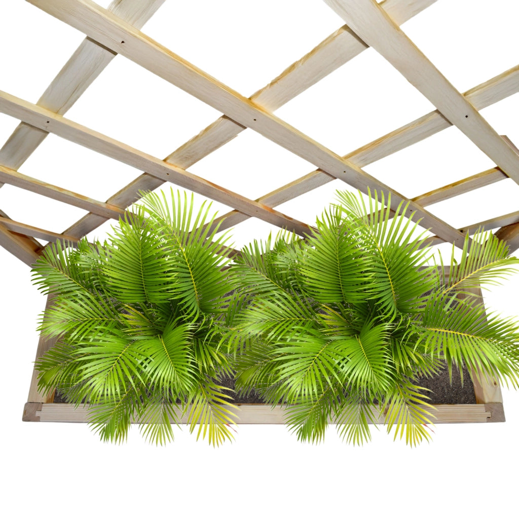 Dorothy - Fioriera in legno di cedro impregnato con spalliera H180 cm - natural oak