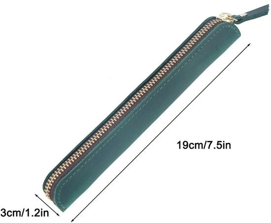 Etui in Pelle Acquaproofa - Penna Portatile con Chiusura a Ritorto - Protezione per Pennarelli e Matite - Dimensioni Compatte