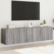 Mobili TV a Parete 2pz-Set di 2 Credenza per TV sospesa Grigio Sonoma 80x30x41 cm