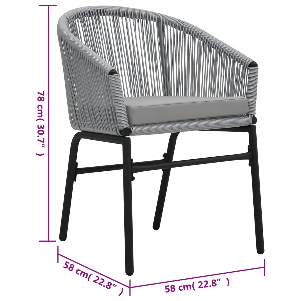 Sedie da Giardino 2 pz | Sedie da Esterno Antracite in Rattan PE