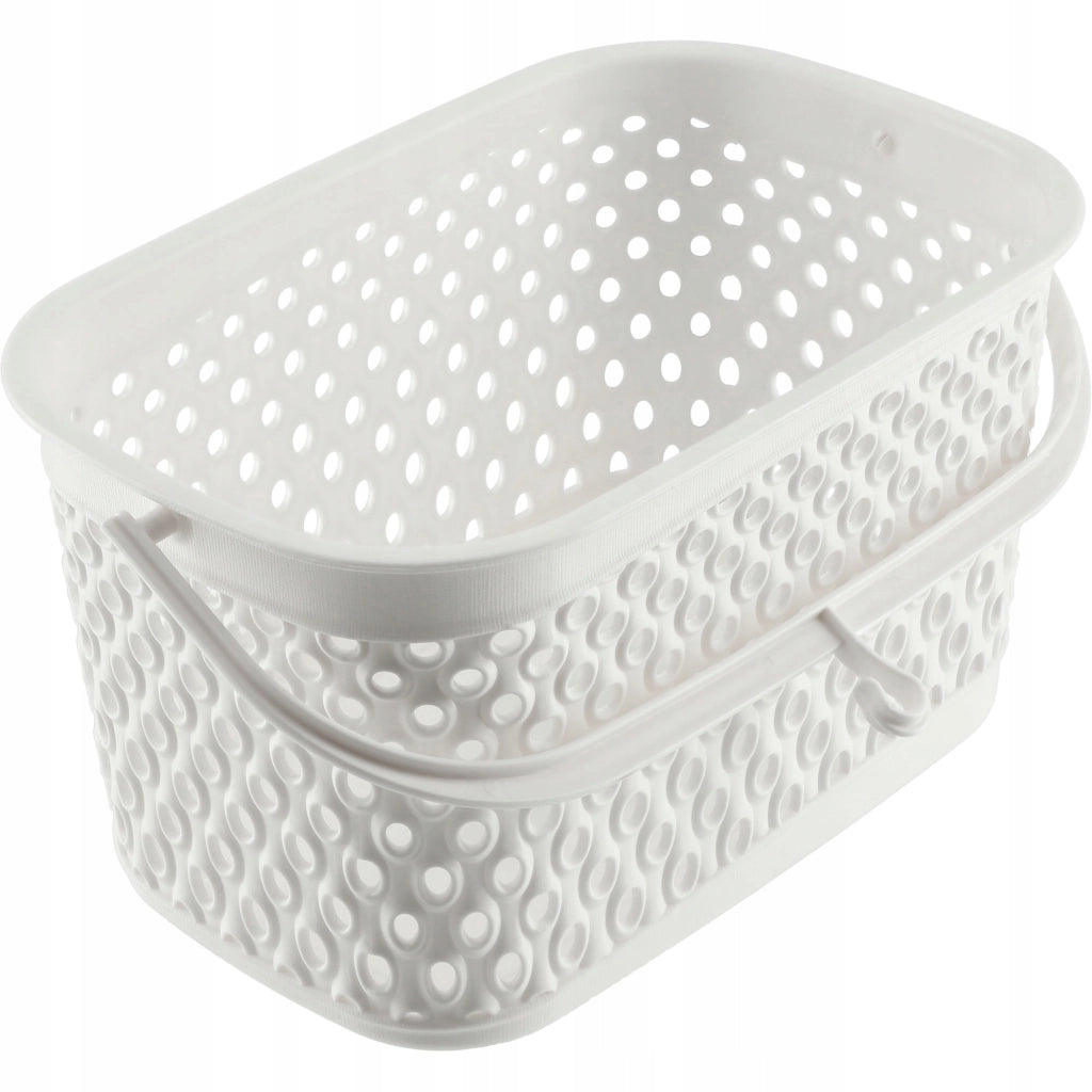 Cestino sospeso KADAX per mollette, rettangolare, bianco