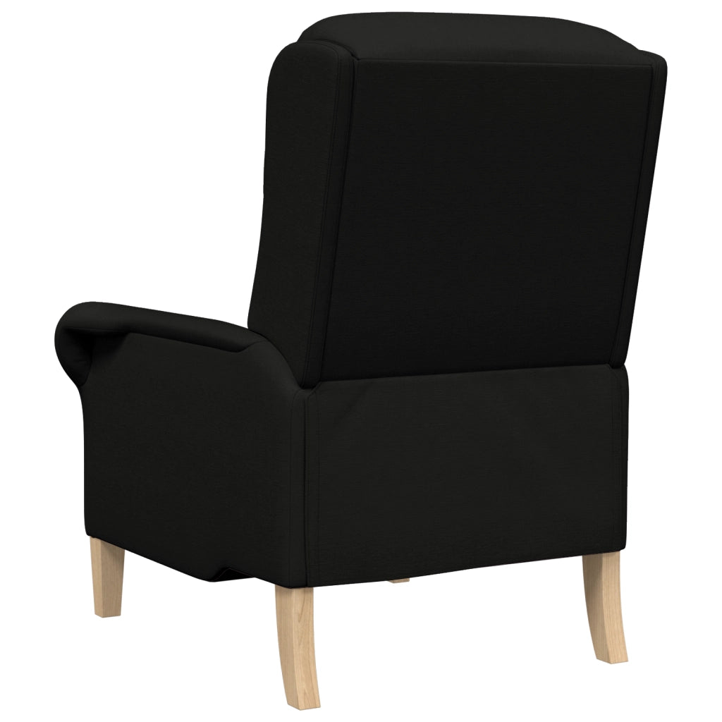 Poltrona Moderna Nera Tessuto Poliestere, Legno