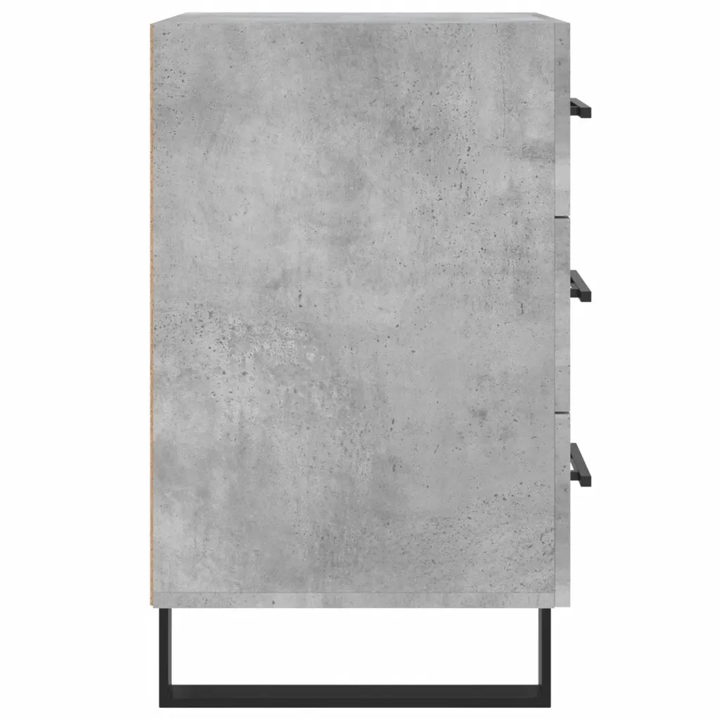 Comodino | Armadio da Notte | Mobiletto da notte Grigio Cemento 40x40x66 cm in Legno Multistrato