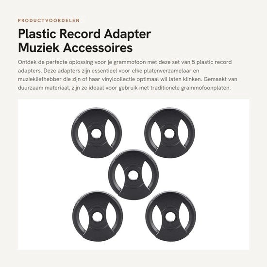 Adattatore per Dischi in Plastica - 5 Pezzi - Ideale per i Collezionisti di Dischi - Adatto per Vinili - Tradizionale Adattatore per Gramofoni