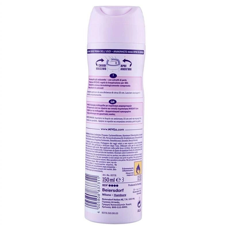 SET 6 CONFEZIONI NIVEA DEO SPRAY 150ML PEARL E BEAUTY