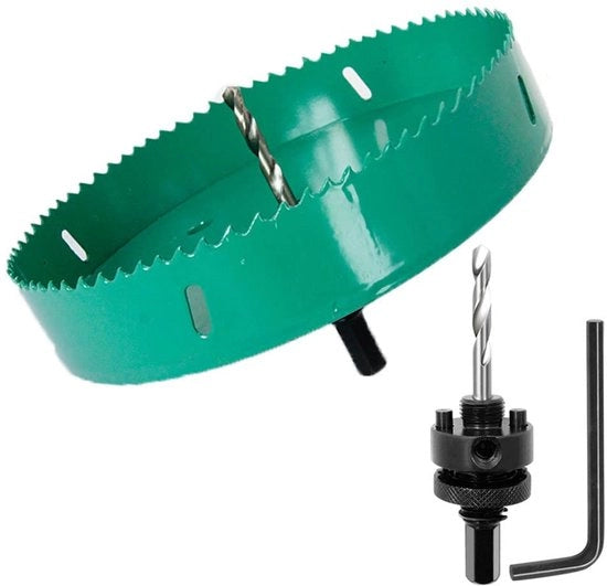 Trapano a Foro 190 mm di Alta Qualità - Accessorio per Trapano - Lame a Doppio Metallo - Prestazioni di Taglio HSS - Materiale di Alta Qualità in Acciaio - Pin di Blocco Regolabile - Trapano con Foro