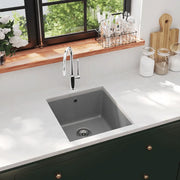 Lavello da Cucina in Granito Vasca Singola-Lavandino-Lavabo Grigio 529328