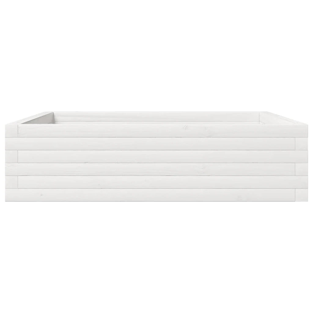 Fioriera rialzata per piante fiori terrazza giardino 90 x 90 x 23 cm legno di pino massiccio bianco 02_0038045