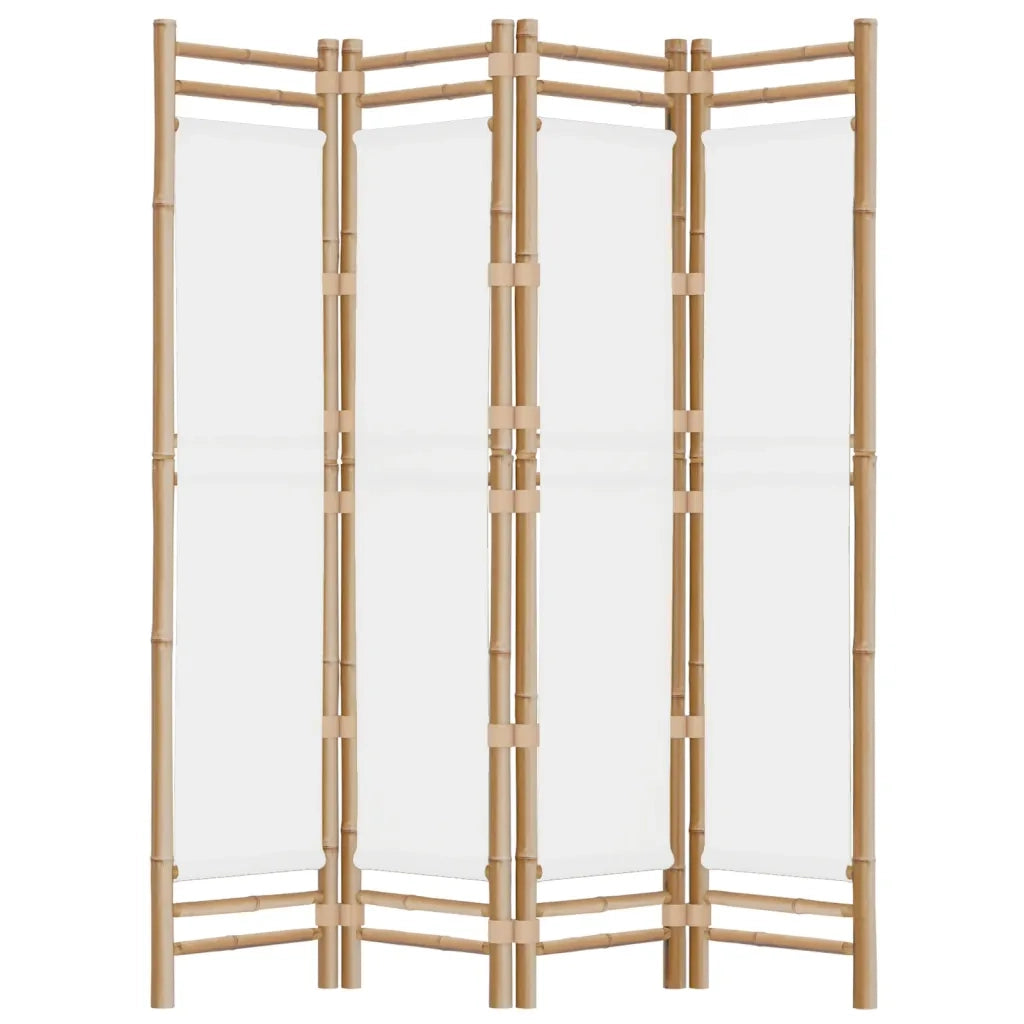 Divisorio Ambienti | Divider per stanze | Paravento 4 Pannelli Pieghevole 160 cm Bamb¨´ e Tela