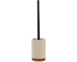 Spazzola per il water - Diametro 9,1 x 38,5 cm - Poliester/Acacia - Resistente allo shock - Resistente all'umidità - Design elegante - Accessorio per la stanza da bagno
