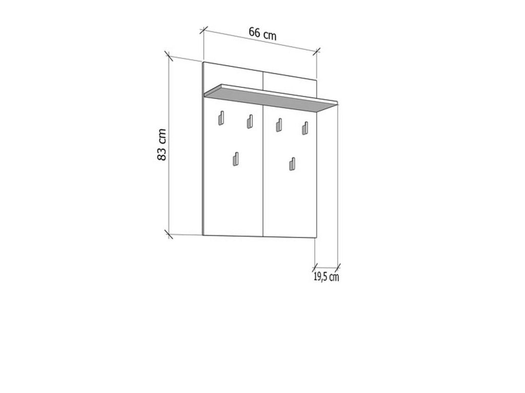 Igliano, Appendiabiti set Fissaggio a Muro Incluso, 83h cm Beige