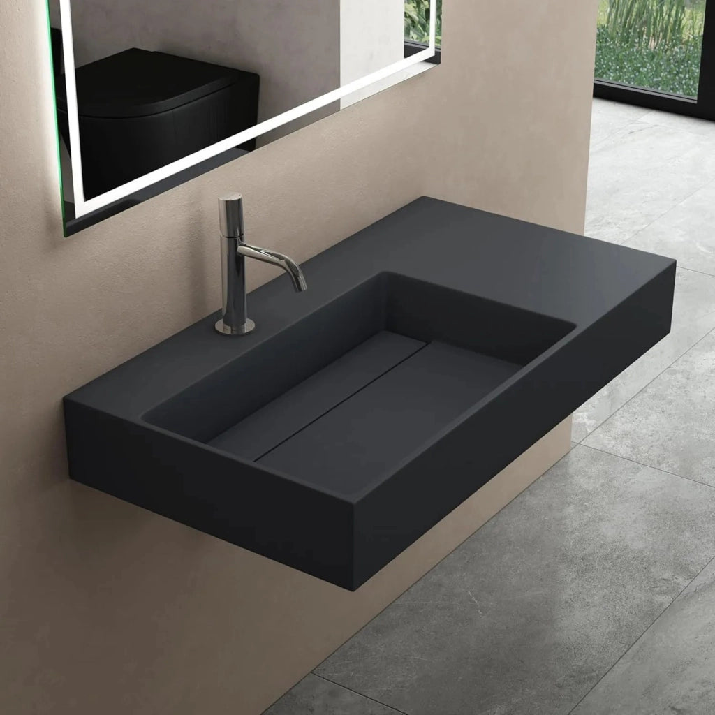 Lavabo In Conglomerato Archi 90 Cm Grey Matt