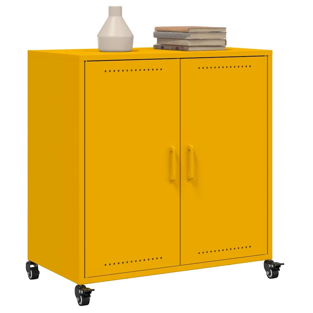 Credenza Giallo Senape 68x39x72 cm in Acciaio