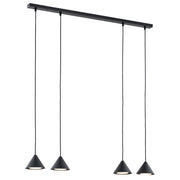 Lampada a sospensione ELIT 4 in acciaio nero opaco