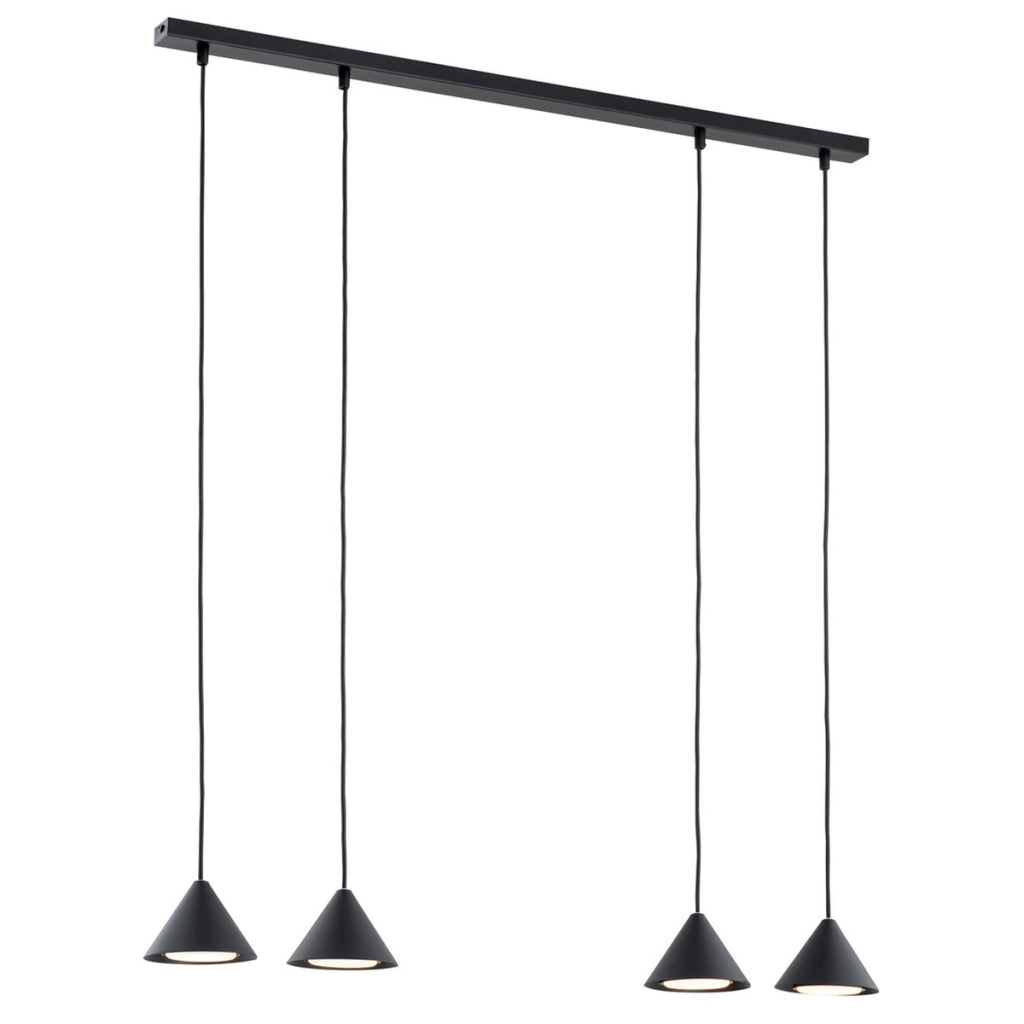 Lampada a sospensione ELIT 4 in acciaio nero opaco