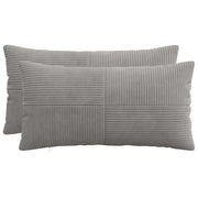 Federa 2 pcs ALMELO Grigio Chiaro 40 x 80 cm corduroy 914605