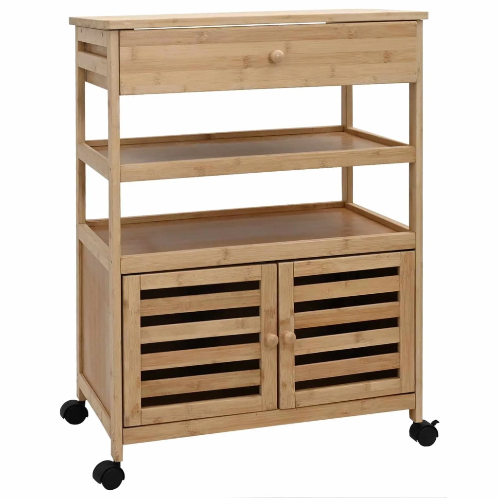 Carrello da Cucina con Ruote Naturale 59,5 x 36 x 82 cm Bambù 42028295
