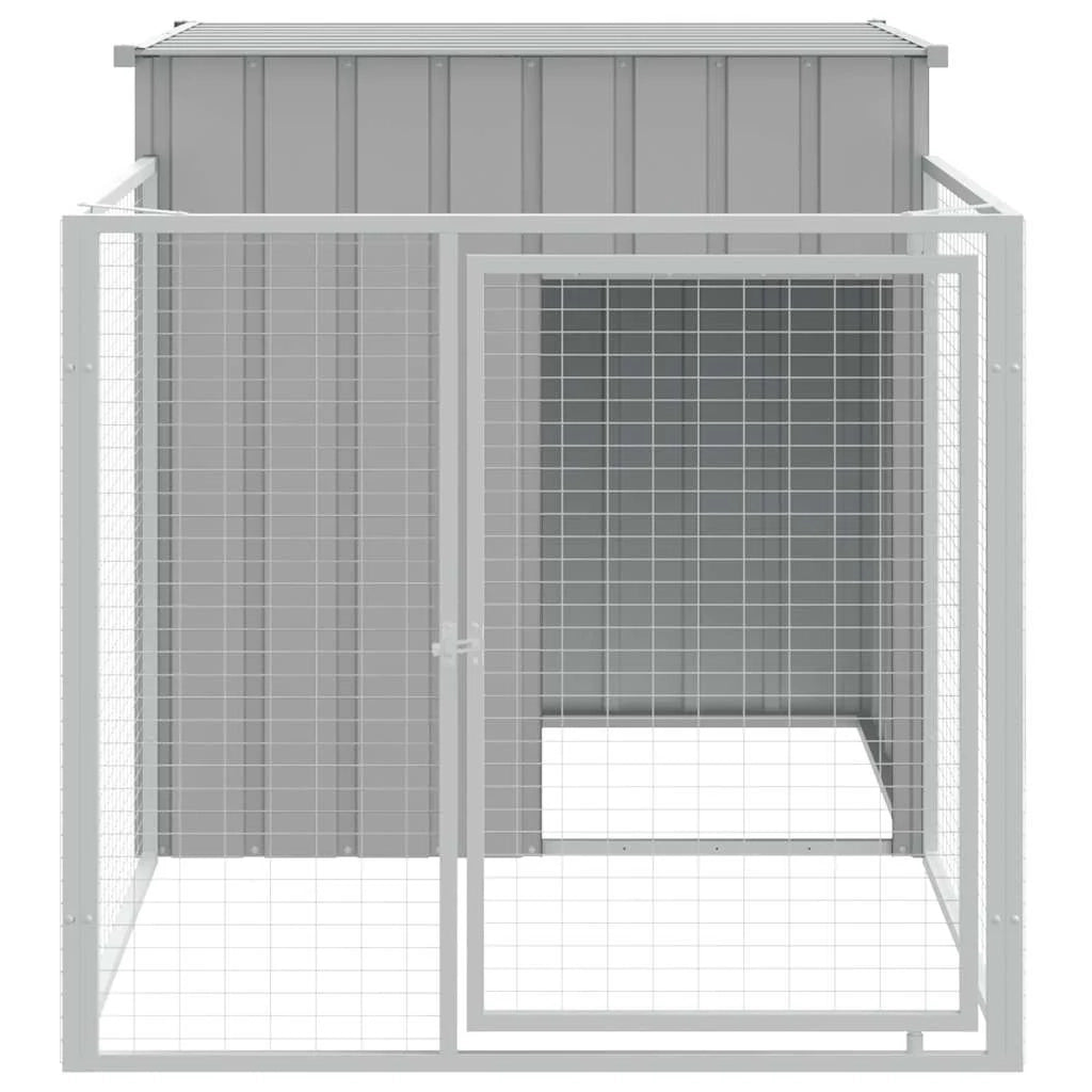 Cuccia per cani con recinto chiaro 110 x 201 x 110 cm grigio 02_0043490