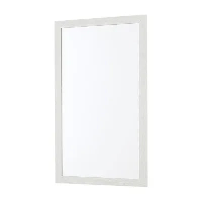Specchio bagno 67x87 cornice bianco effetto legno reversibile Wood