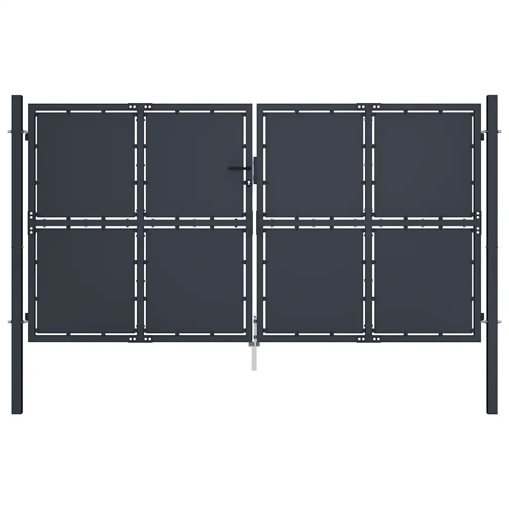 Cancello per Giardino in Acciaio 300x125 cm Antracite