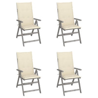 Sedie da Giardino Reclinabili 4 pz con Cuscini Massello Acacia cod mxl 9940