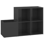 Scarpiera mobile contenitore per scarpe mobile per ingresso corridoio soggiorno legno ingegnerizzato lucido grigio 02_0021758