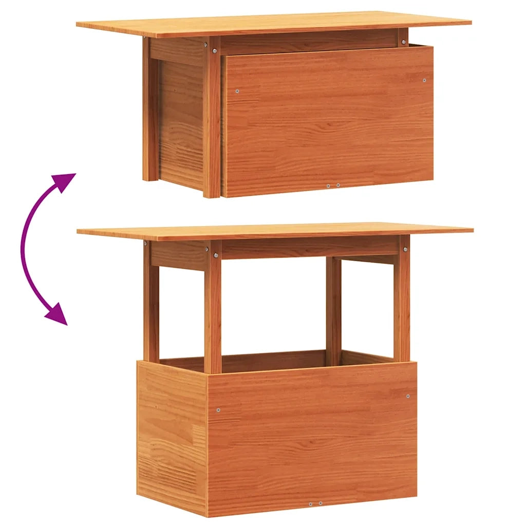 Tavolino da Giardino-Tavolo da Esterno Marrone Cera 100x50x75cm Legno Massello Pino